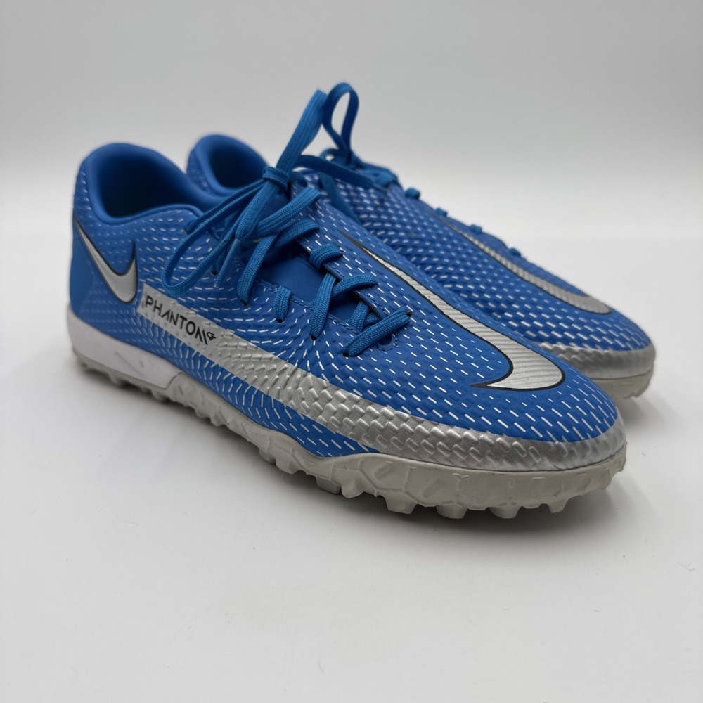 Nike Phantom Vision Academy Turf Soccer Shoes - Blue/Silver
